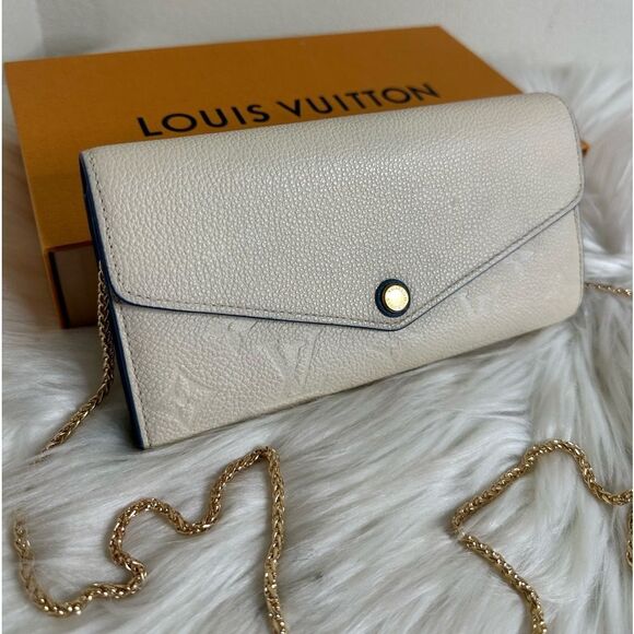 💯Authentic Louis Vuitton Ivory Empreinte Sarah Long Wallet-DIY WOC 🍀 - Picture 1 of 16